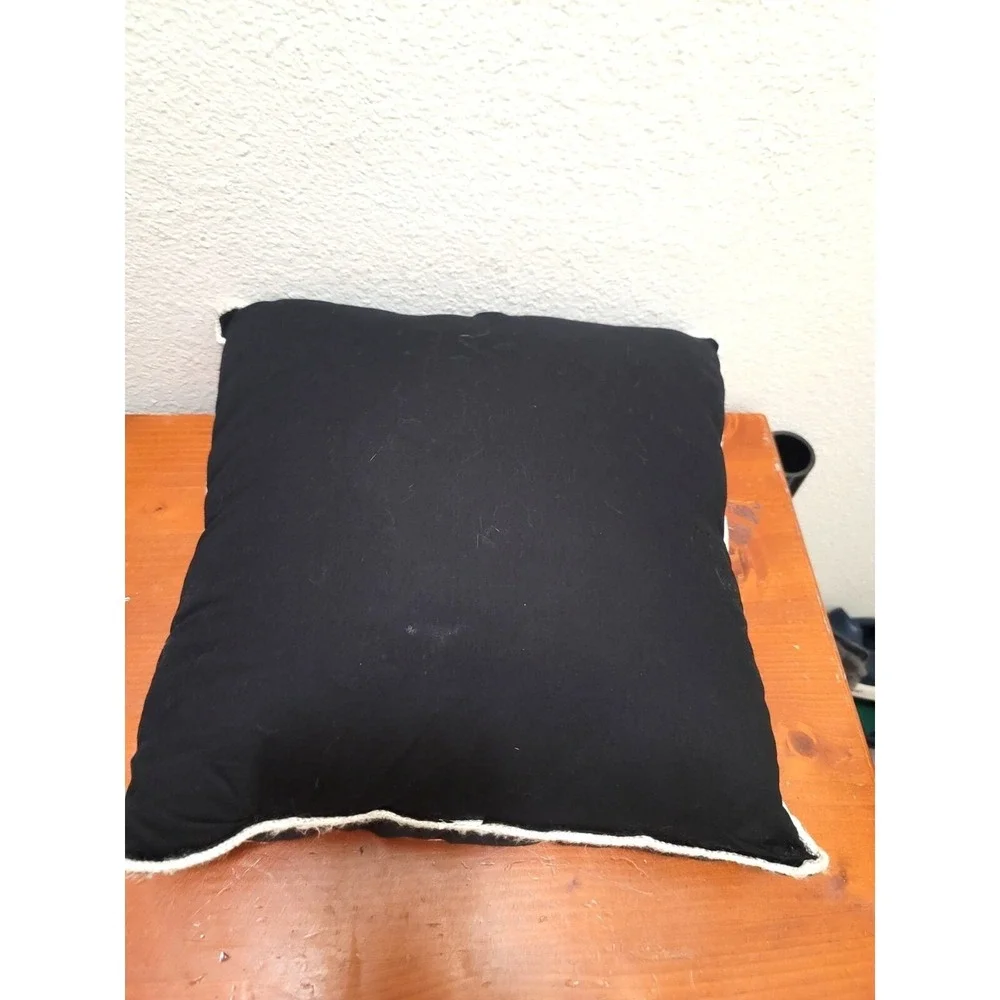 Black & White Floral Embroidered‎ Throw Pillow Cushion 15